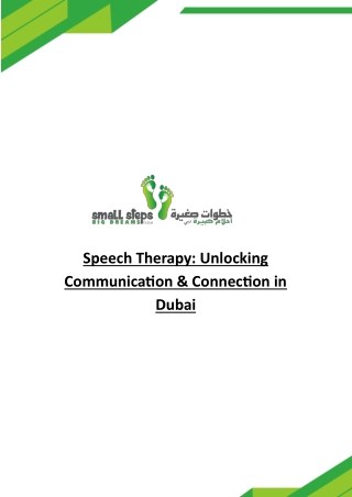 Small Steps Big Dreams: Supporting Child Development and Independence in Dubai