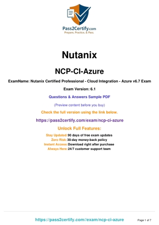NCP-CI-Azure Certification Exam Guide