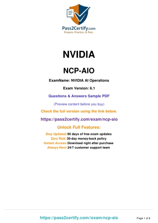 NCP-AIO Certification Exam Guide