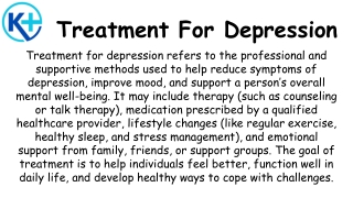 Treatment For Depression
