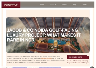 Jacob & Co Noida Golf-Facing Luxury Project What Makes It Rare in NCR