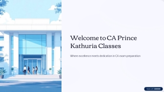 Best CA Coaching in Faridabad | CA Prince Kathuria Classes