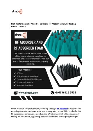 RF Absorbers and Microwave Absorbers | DMCRF