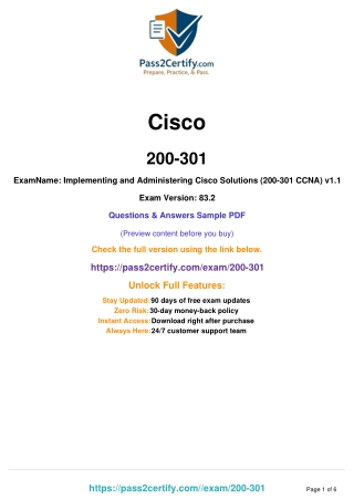 Cisco CCNA (200-301) Certification Exam – Networking Fundamentals