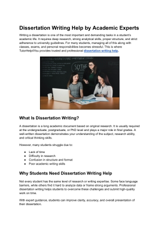 Dissertation Writing Help by Academic Experts