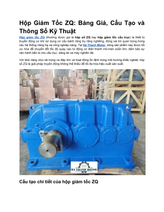 Hộp giảm tốc ZQ