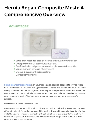 Hernia Repair Composite Mesh A Comprehensive Overview