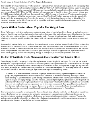 The Duty Of Peptides In Weight Reduction: Understanding Their Potential Effects