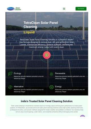 TetraClean Solar Panel Cleaner Liquid And Brush I Solar Cleaner Buy Online