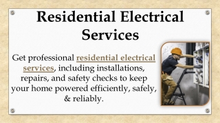 Residential Electrical Services