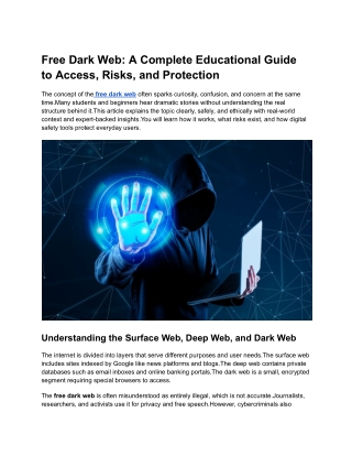 Free Dark Web_ A Complete Educational Guide to Access, Risks, and Protection