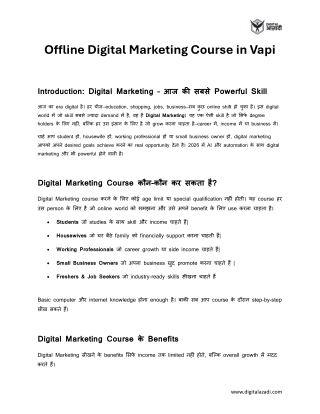Offline Digital Marketing Course in Vapi