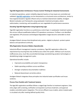 Tiger365 Registration Architecture