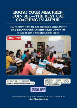Boost Your MBA Prep Join JEC—The Best CAT Coaching in Jaipur