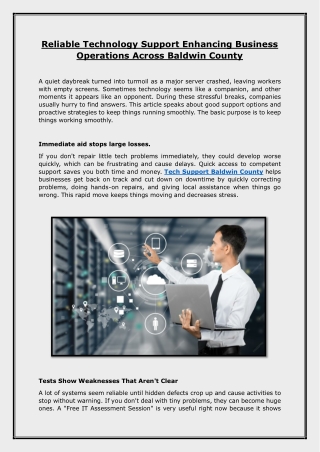 Reliable Technology Support Enhancing Business Operations Across Baldwin County