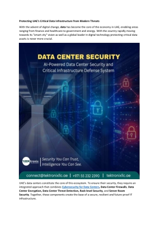 Protecting UAE’s Critical Data Infrastructure from Modern Threats
