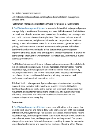 fuel station management system