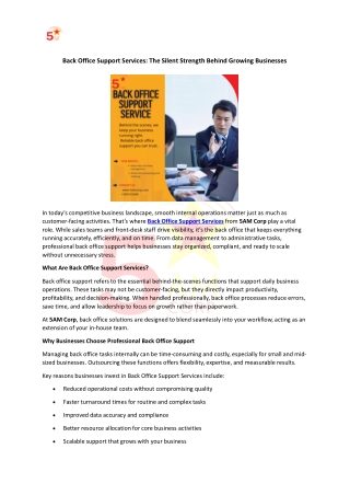 Back Office Support Services