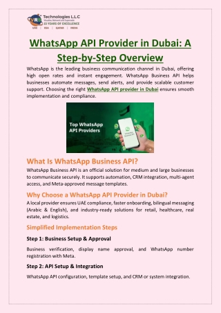WhatsApp API Provider in Dubai: A Step-by-Step Overview