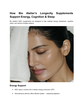 Bio Atelier NAD⁺ Supplements for Energy, Cognition & Sleep Support