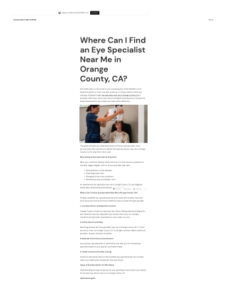 Where Can I Find an Eye Specialist Near Me in Orange County, CA?