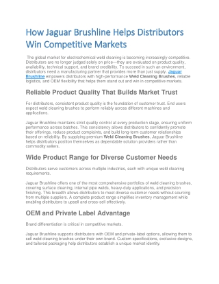 How Jaguar Brushline Helps Distributors Win Competitive Markets 5