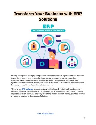 Transform Your Business with ERP Solutions