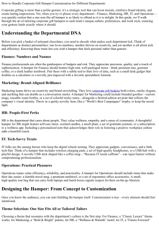 How to Handle Corporate Gift Hamper Customization for Different Departments