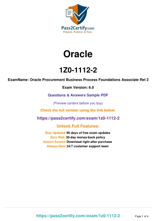 Oracle 1Z0-1112-2 – Procurement Business Process Foundations Practice Exam