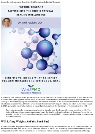 Sermorelin Vs Tesamorelin: Peptides To Enhance Hgh