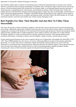 Sermorelin Vs Ipamorelin: Which Growth Hormone Treatment Is Right For You? Eden