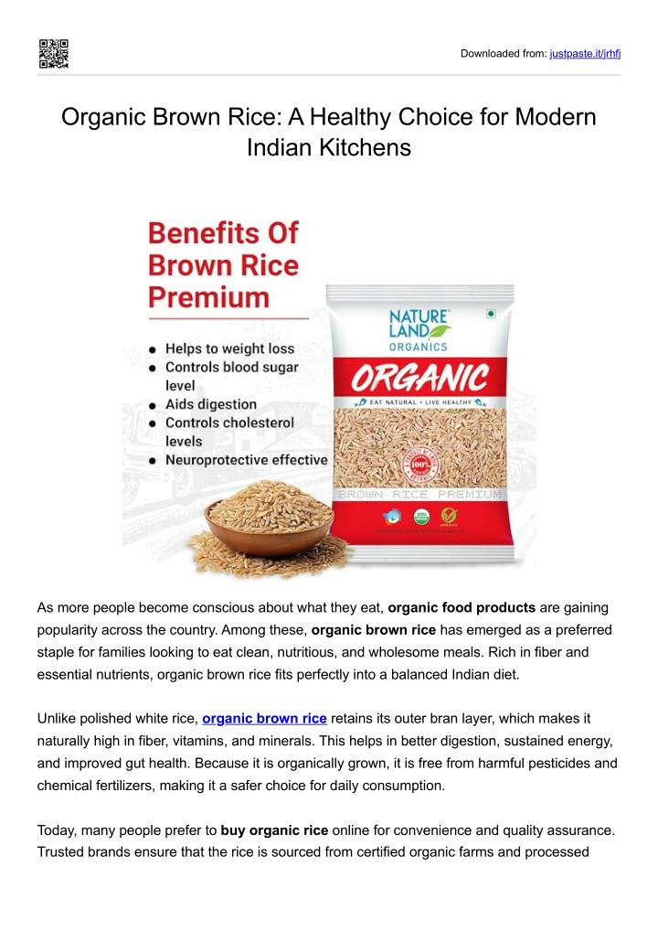 PPT - Organic Brown Rice in India | Healthy Choice for Everyday Meals ...