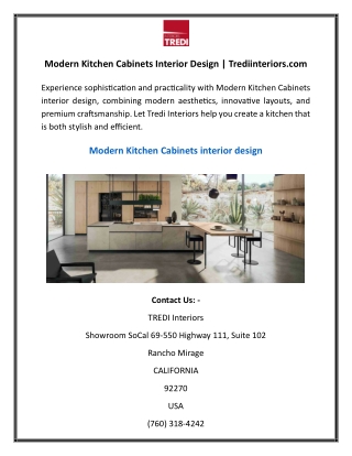 Modern Kitchen Cabinets Interior Design  Trediinteriors