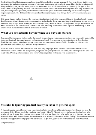 Cold Storage Near Me: Avoiding Common Mistakes When Choosing a Provider