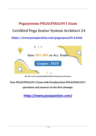 Pega Senior System Architect 24 PEGACPSSA24V1 PDF Questions