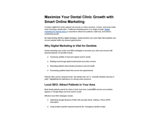 Maximize Your Dental Clinic Growth with Smart Online Marketing