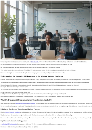 Dynamics 365 implementation consultants - INO Cloud UK Consulting Experts