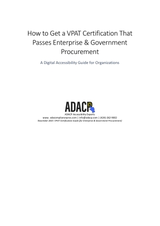 How to Get a VPAT Certification That Passes Enterprise & Government Procurement