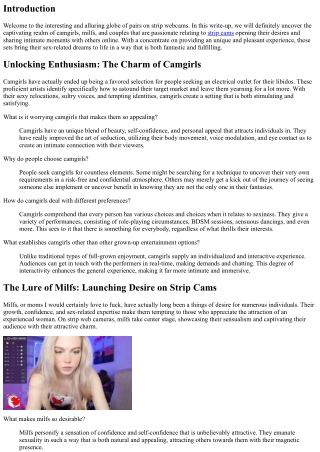 Unlocking Passion: The Sensual World of Pairs on Strip Cams