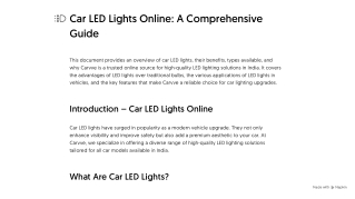 Introduction to Car LED Lights Online