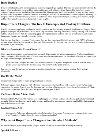 Huge Cream Chargers: The Key to Uncomplicated Culinary Quality