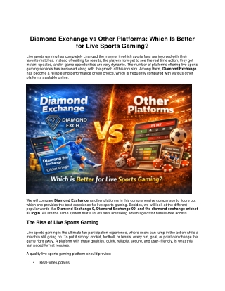 Diamond Exchange vs Other Platforms: Which Is Better for Live Sports ?