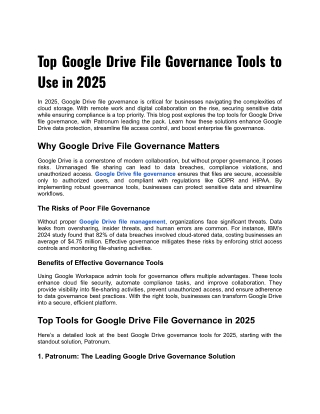Top Google Drive File Governance Tools to Use in 2025