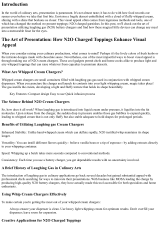 The Art of Discussion: How N2O Charged Toppings Enhance Visual Appeal