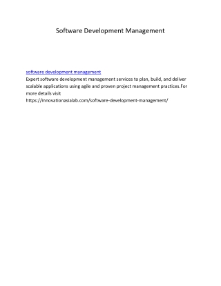 Software Development Management