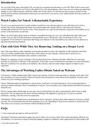 Live Your Wildest Dreams: Watch Girls Get Naked on Cam, Definitely Free!