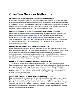 Chauffeur Services Melbourne (1)