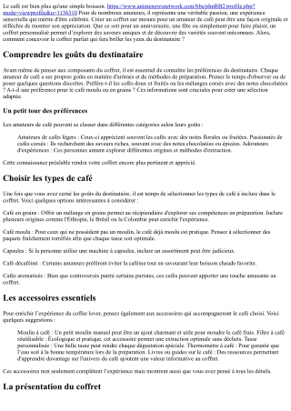 Créer un Coffret Amateur de Café sur Mesure : Guide Pratique !