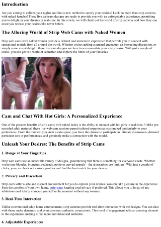Strip Cams with Naked Ladies: Unleash Your Desires in Real-Time