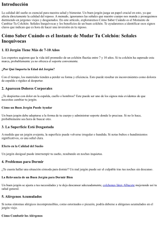 De qué forma Saber Cuándo es el Momento de Mudar Tu Colchón: Señales Inequívocas